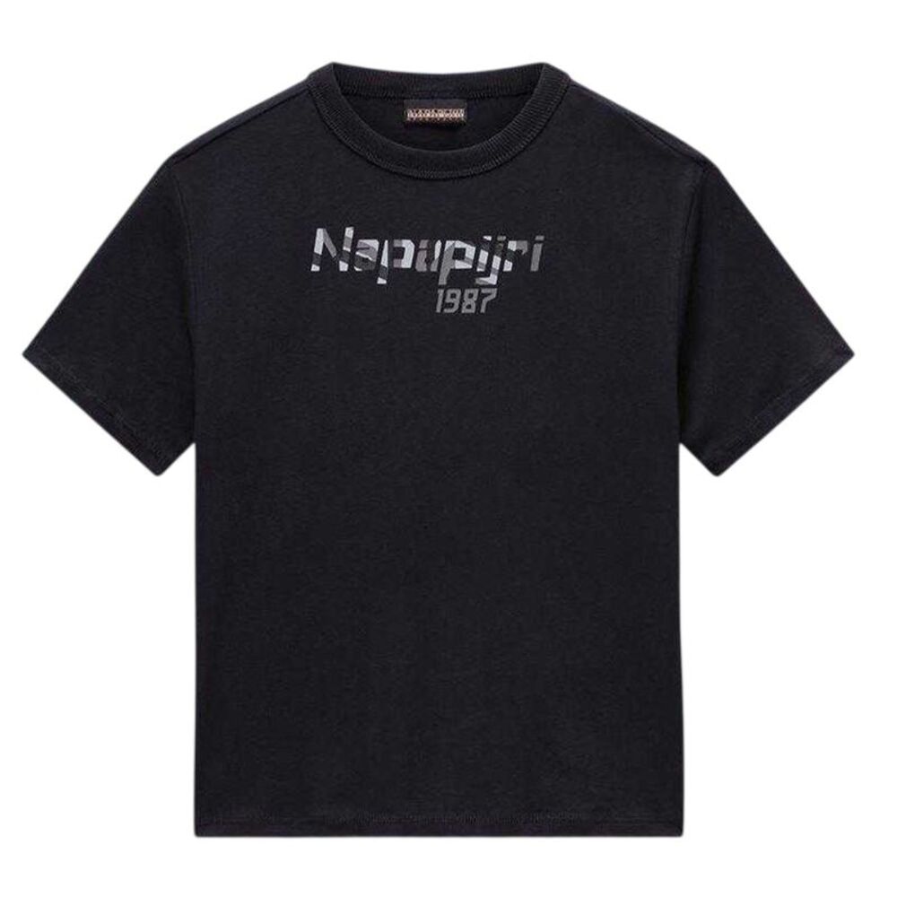 Napapijri Childrens/Kids Graphic Print Regular Short-Sleeved T-Shirt / Black Bea